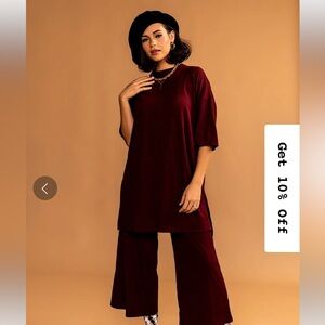 Dressed in Lala wine play suit size small